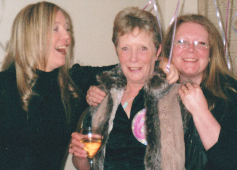 Toni and her sister Joanne, with their Mum Margaret Sweeney