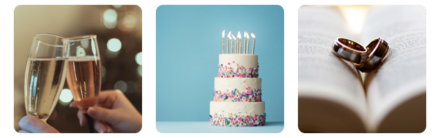 Give in Celebration -  Webpage image