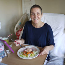 Enjoying lunch on the Inpatient Unit at Woodlands Hospice